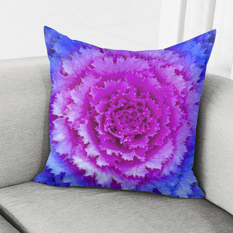 Image of Pink And Blue Plant Exotic Nature Print Pillow Cover