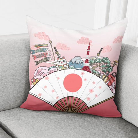 Image of Japanese Folding Fan Pillow Cover