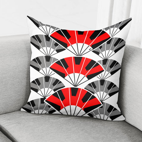 Image of Japanese And Folding Fans And Colors Pillow Cover