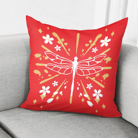 Image of Japan And Dragonflies And Color Pillow Cover