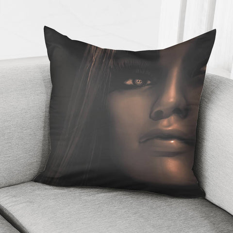 Image of Artificial Beauty Woman Portrait Pillow Cover