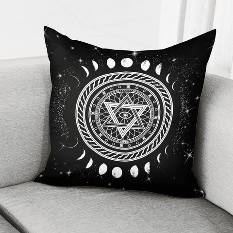 Image of Religious Symbols And Mystery And The Moon Pillow Cover