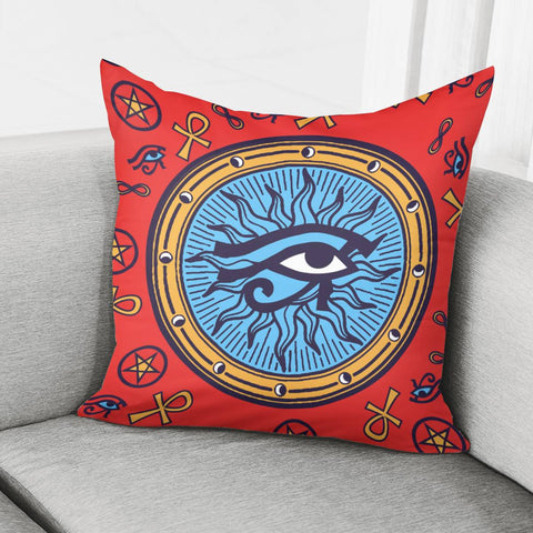 Image of Religious Symbols And Mystery And Egypt Pillow Cover