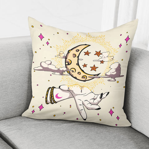 Image of Crescent And Stars And Polka Dots Pillow Cover