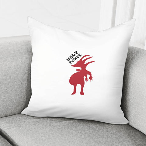 Image of Ugly Power Funny Monster Drawing Pillow Cover