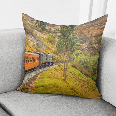 Image of Nariz Del Diablo Train Trip Alausi Ecuador Pillow Cover