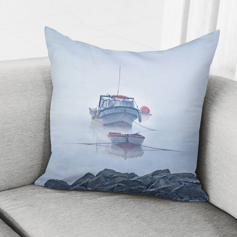 Image of Foggy Scene Puyuhuapi Lake, Patagonia, Chile Pillow Cover