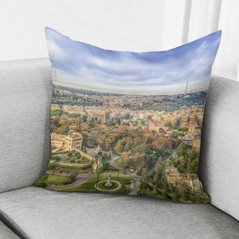 Image of Vatican Gardens Aerial View, Rome, Italy Pillow Cover