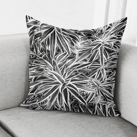 Image of Black And White Tropical Print Pillow Cover