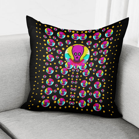 Image of Skull With Many Friends Pillow Cover