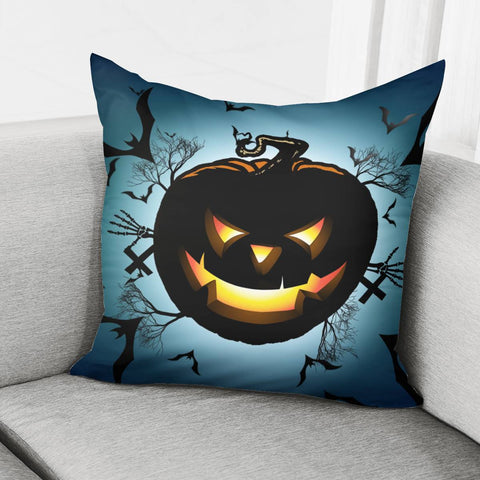 Image of Pumpkin Lights And Cymbals And Fonts Pillow Cover