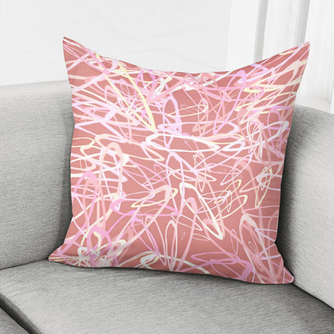 Image of Abstrait Formes Rose Pillow Cover