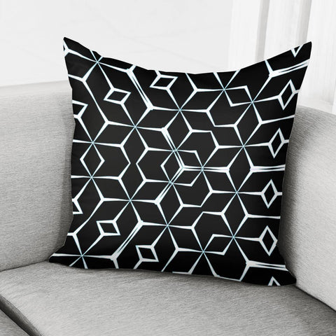 Image of Abstrait Formes Géométriques Blanc/Noir Pillow Cover