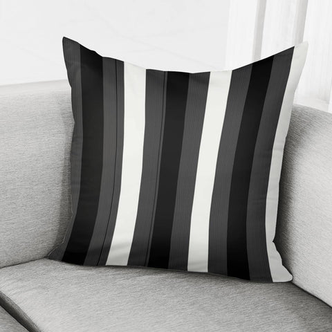 Image of Bandes Noir/Grise Pillow Cover