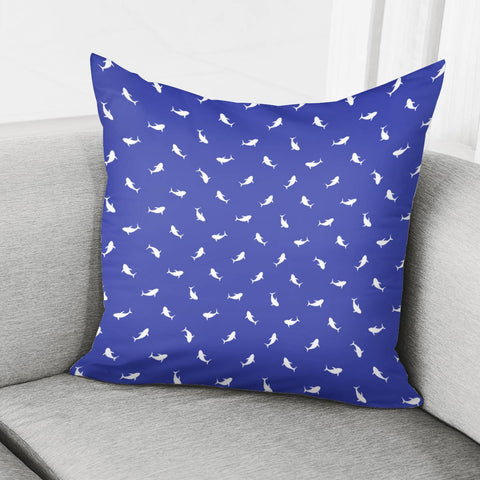 Image of Marine Life Motif Print Pattern Pillow Cover