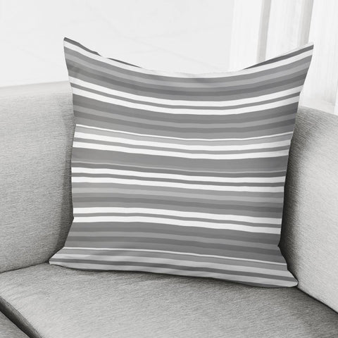 Image of Bandes Grise/Blanc Pillow Cover