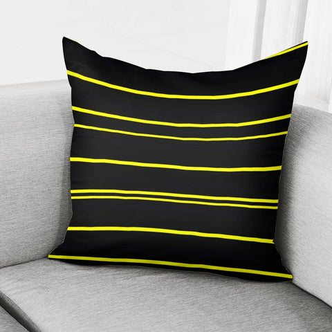 Image of Bandes Jaune/Noir Pillow Cover