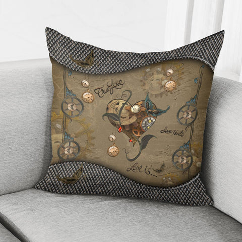 Image of Wonderful Steampunk Heart Pillow Cover