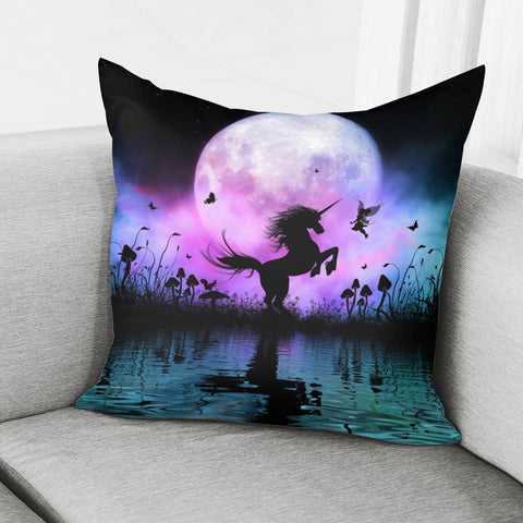 Image of Wonderful Unicorn With Fairy Pillow Cover