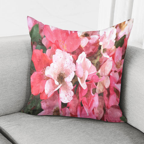 Image of Photo Fleurs Rose Pillow Cover