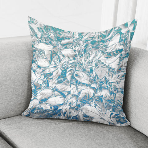 Image of Bleached Coral/ Grey Leaves Pillow Cover