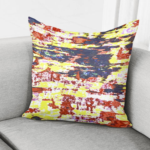 Image of Multicolored Abstract Grunge Texture Print Pillow Cover