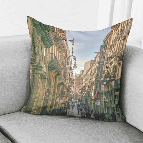 Image of Gothic District, Barcelona-Spain Pillow Cover