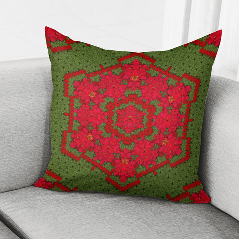 Image of Bloom In Yule  Mandala Season Colors Pillow Cover