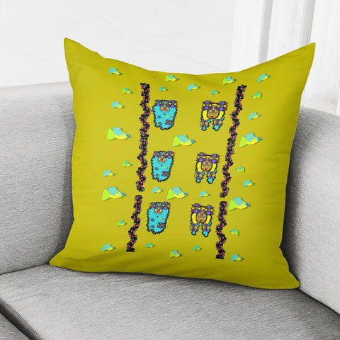 Image of Peace People Hippie Friends And Free Living Fauna Pillow Cover