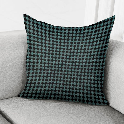 Image of Turquoise Leather Look Diamond Pillow Cover