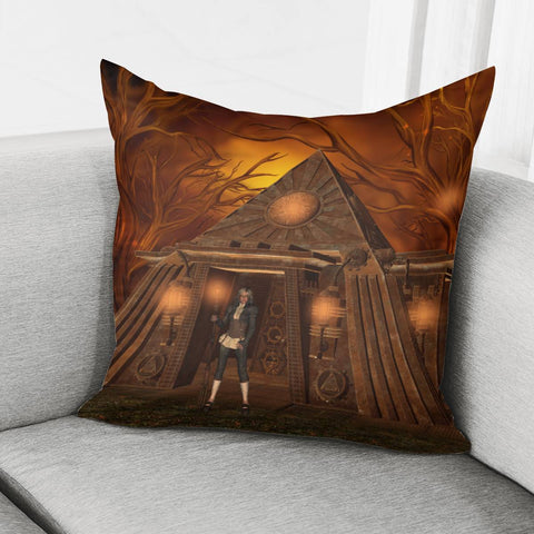 Image of Steampunk Pyramid And Steampunk Women Pillow Cover