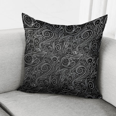 Image of Black Silver Damasks Pillow Cover