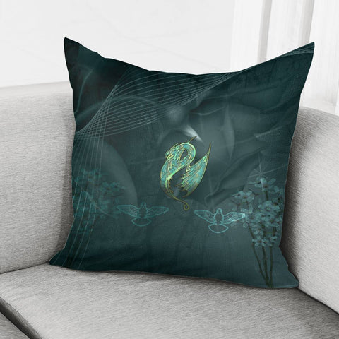 Image of Elegant Chinese Dragon Pillow Cover