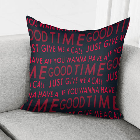 Image of Motivational Phrase Motif Typographic Pattern Pillow Cover