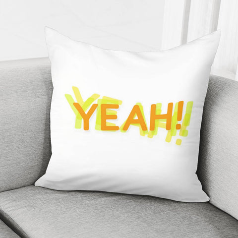 Image of Yeah Typography Design Print Pillow Cover