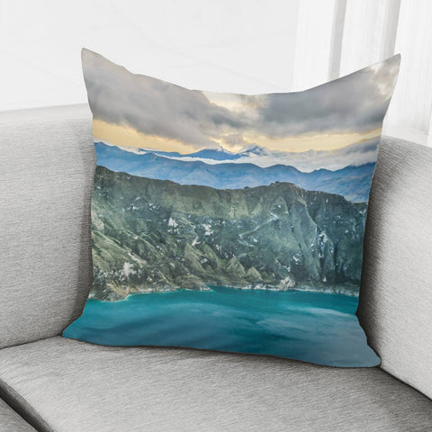 Image of Quilotoa Lake, Latacunga Ecuador Pillow Cover