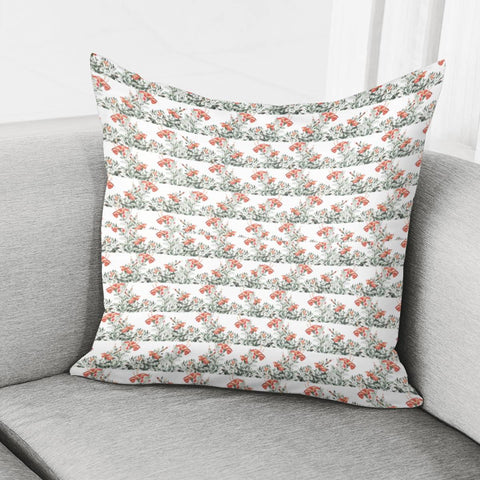 Image of Photo Illustration Floral Motif Striped Design Pillow Cover