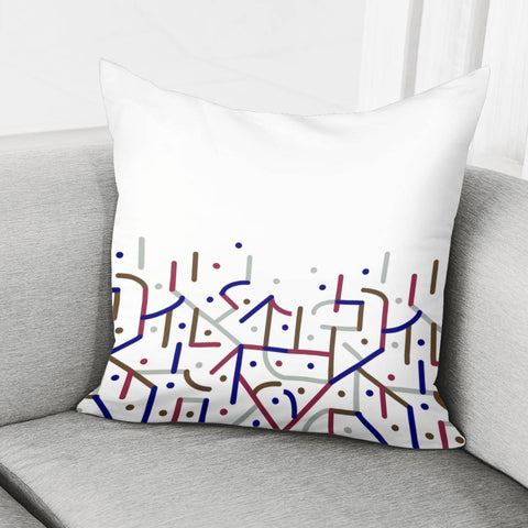 Image of Lines And Dots Motif Geometric Print Pillow Cover