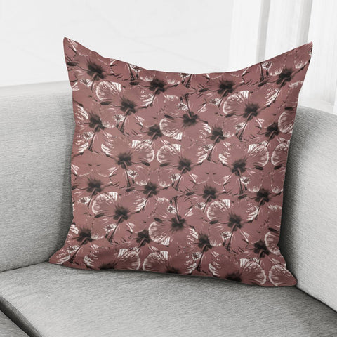 Image of Hibiscus Flowers Collage Pattern Design Pillow Cover