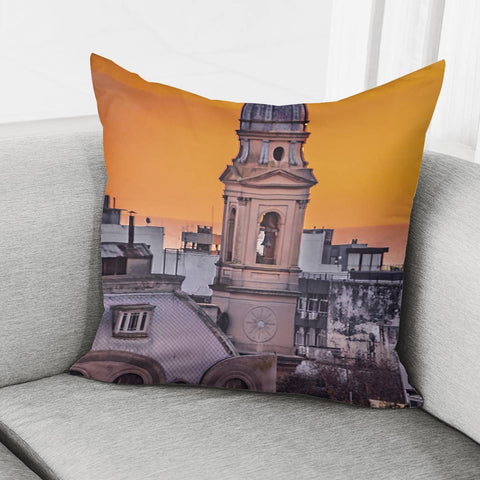 Image of Ciudad Vieja Aerial View, Montevideo, Uruguay Pillow Cover