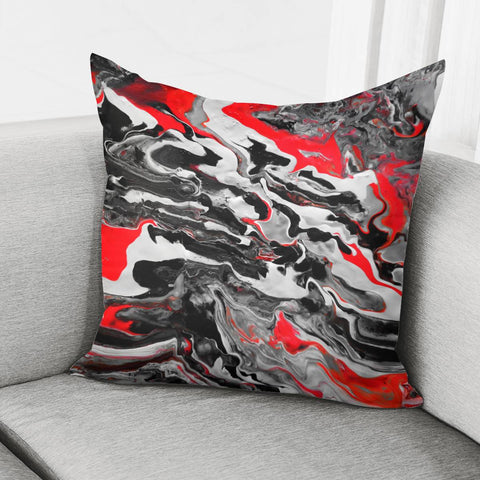 Image of Photo Acrylique Peinture Rouge/Noir Pillow Cover