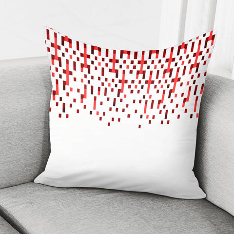 Image of Red And White Matrix Patterned Design Pillow Cover