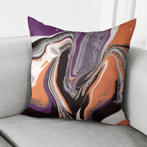 Image of Photo Peinture Acrylique Violet/Corail Pillow Cover