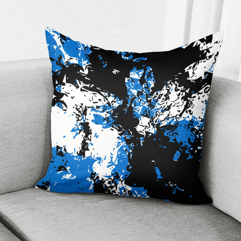 Image of Blue, Black & White #1 Pillow Cover