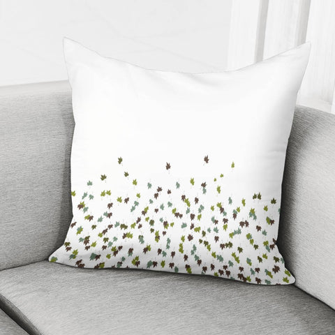 Image of Multicolor Leaves Motif Pattern Print Pillow Cover