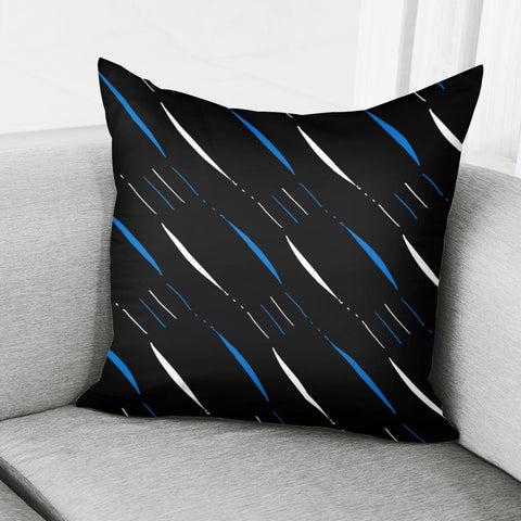 Image of Blue, Black & White #3 Pillow Cover