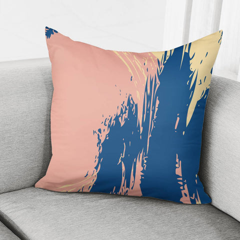 Image of Coral Pink, Classic Blue & Sunlight Pillow Cover