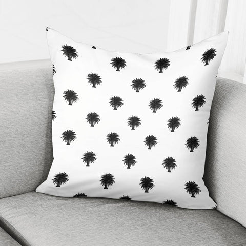 Image of Black And White Tropical Print Pattern Pillow Cover