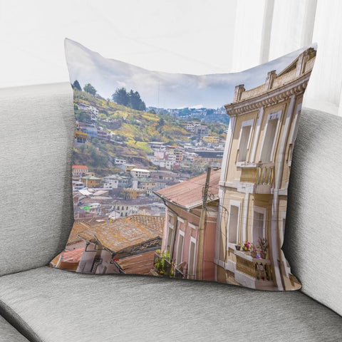 Image of Quito Historic Center-Aerial View, Ecuador Pillow Cover