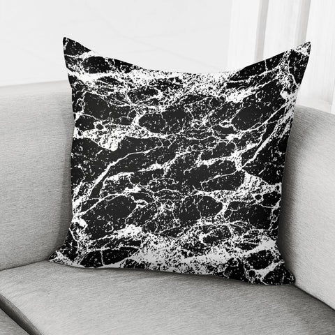 Image of Black And White Abstract Textured Print Pillow Cover